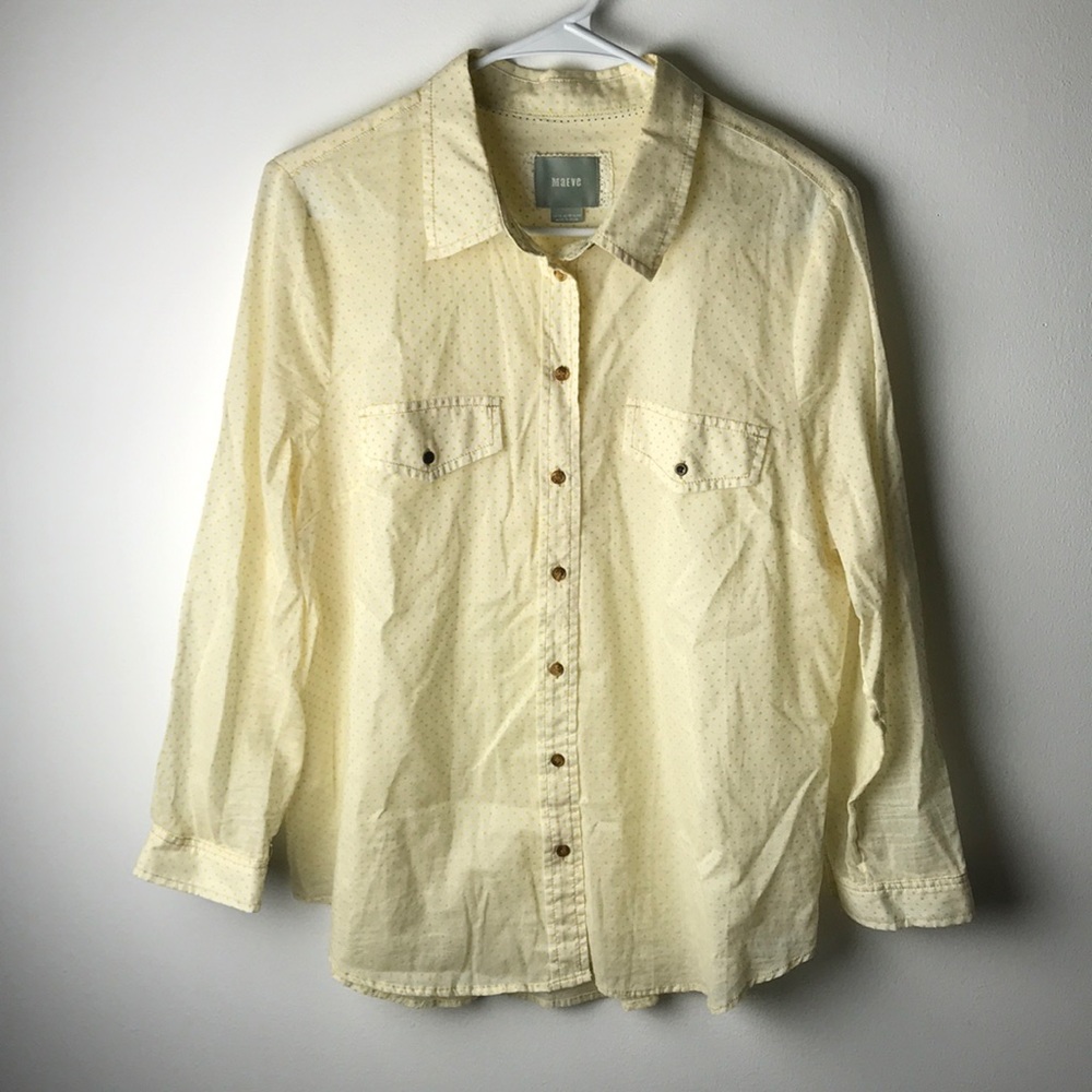 MAEVE yellow polka dots blouse size 14
